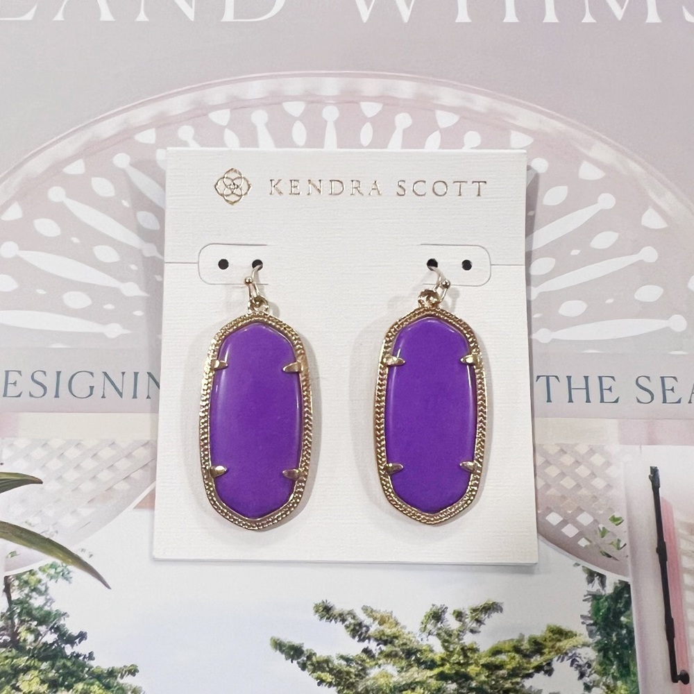 Kendra scott elle earrings neon purple